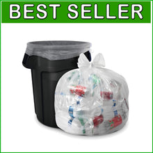 Load image into Gallery viewer, 60 Gallon Heavy Duty Clear Trash Bags - 100 Pack for Reliable Waste Disposal