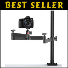 Load image into Gallery viewer, Aluminum Camera Desk Mount Stand – 27.56” Adjustable Arm for Creative Shots