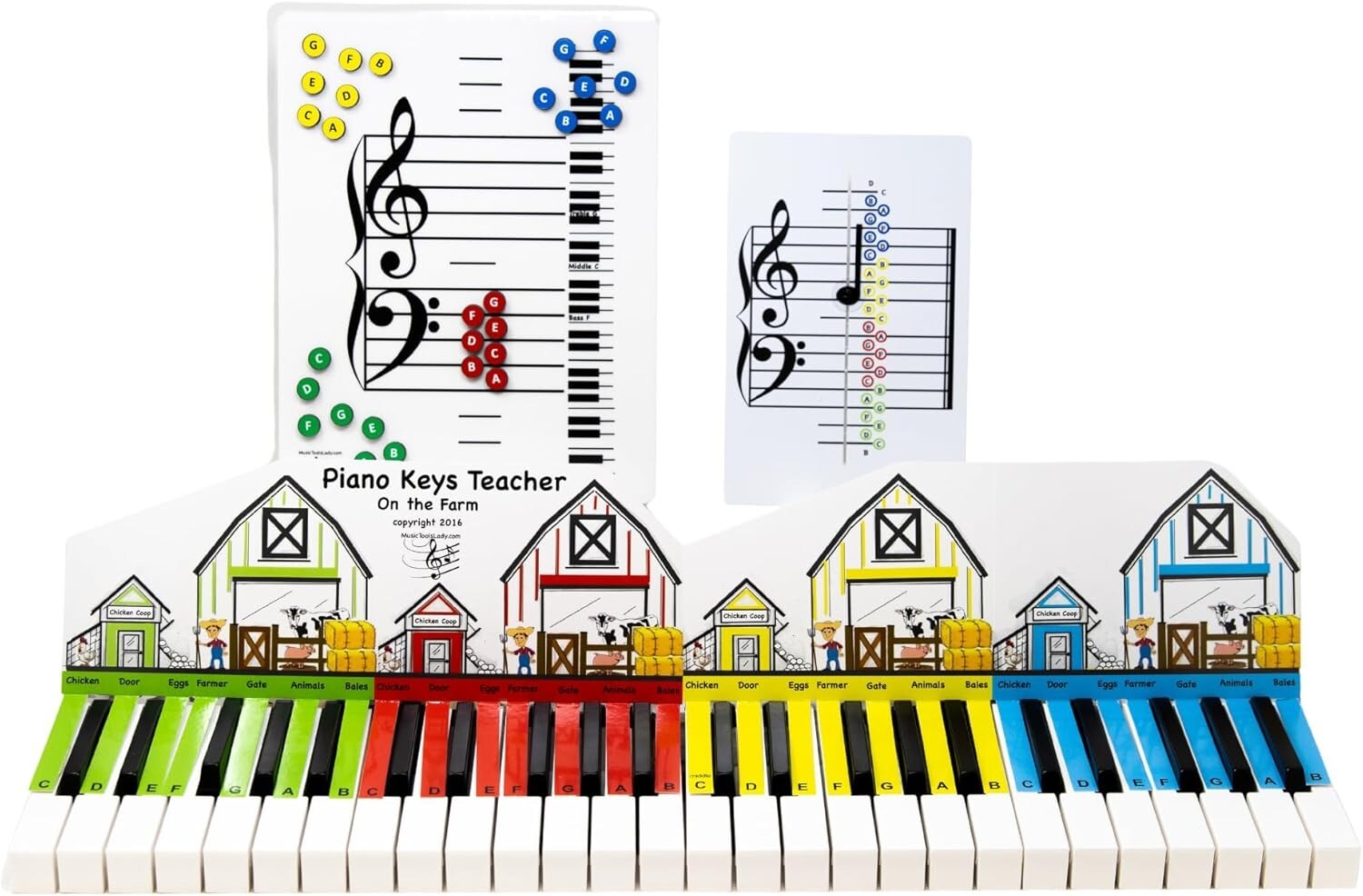 Reusable Piano Teaching Aids with Magnetic Board & Music Note Stickers for Kids