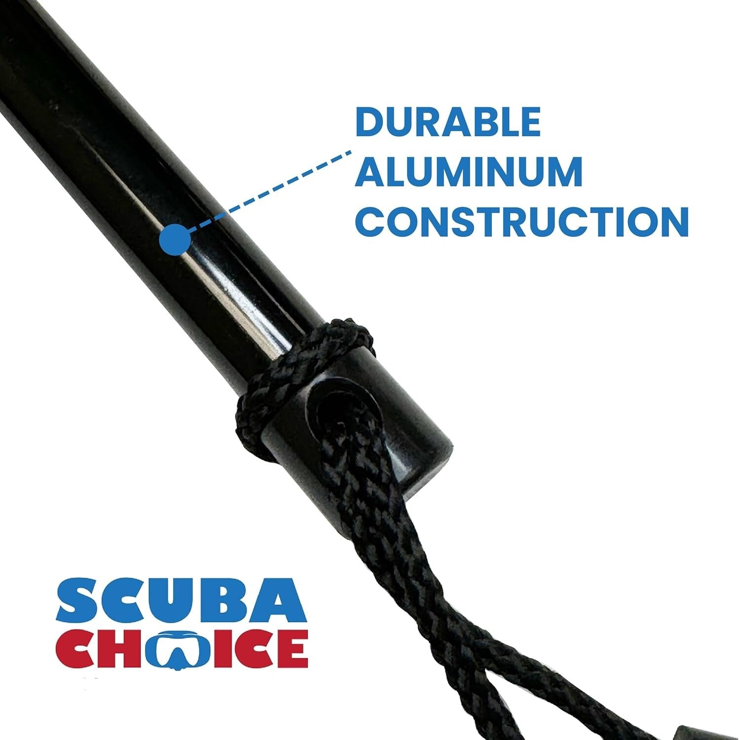 Portable 6.5-Inch Aluminum Spearfishing Rod with 5-Prong Tip & Easy Carry Bag