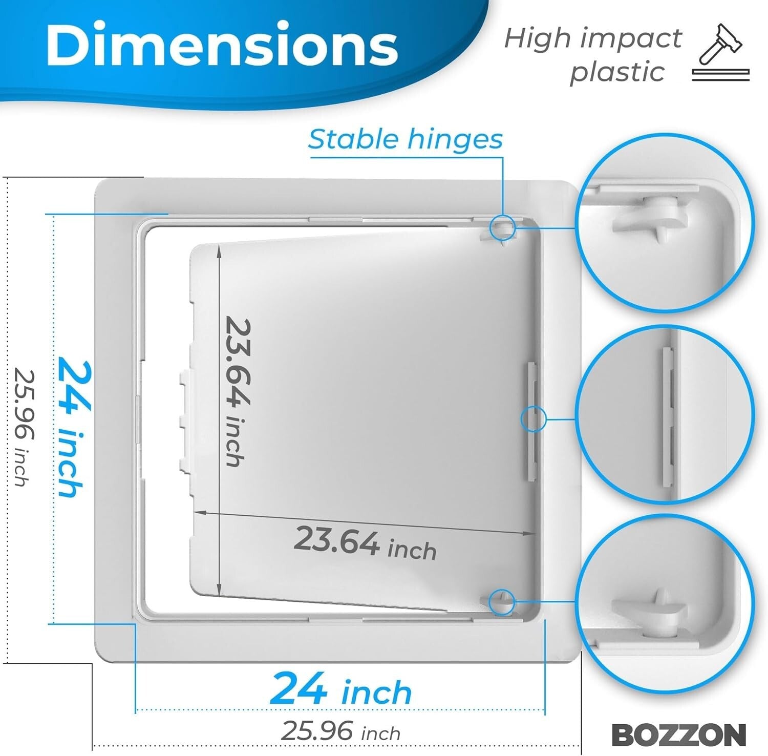 Heavy-Duty White Access Door – 24x24 Inch Durable Cover for Wall Concealment