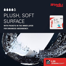 Load image into Gallery viewer, GeneralClean L30 Heavy Duty Quarterfold Cleaning Wipes - 12 Packs of 90 Sheets