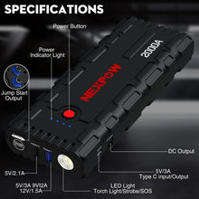 Load image into Gallery viewer, Compact Car Jump Starter with Intelligent Safety Features &amp; Dual Device Charging