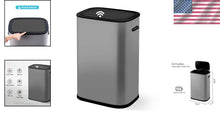Load image into Gallery viewer, Stylish 14.5 Gallon Touchless Trash Can - Durable Stainless Steel with Sensor