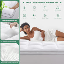 Load image into Gallery viewer, Bamboo Pillowtop Mattress Topper Twin - Ergonomic Support for Back Pain Relief