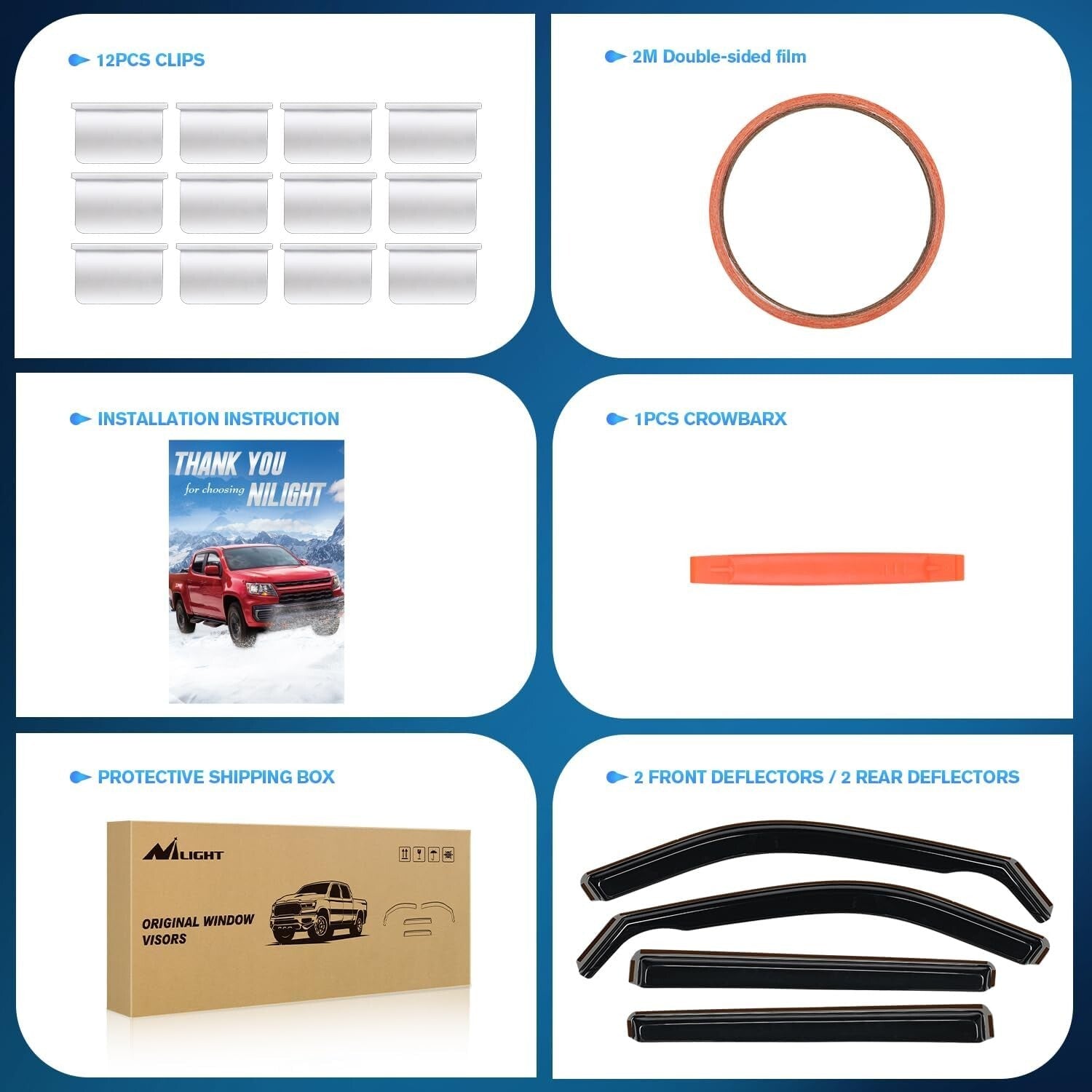 4PCS Jeep Compass Rain Guards (2017-2024) - Shatterproof Acrylic Window Visors