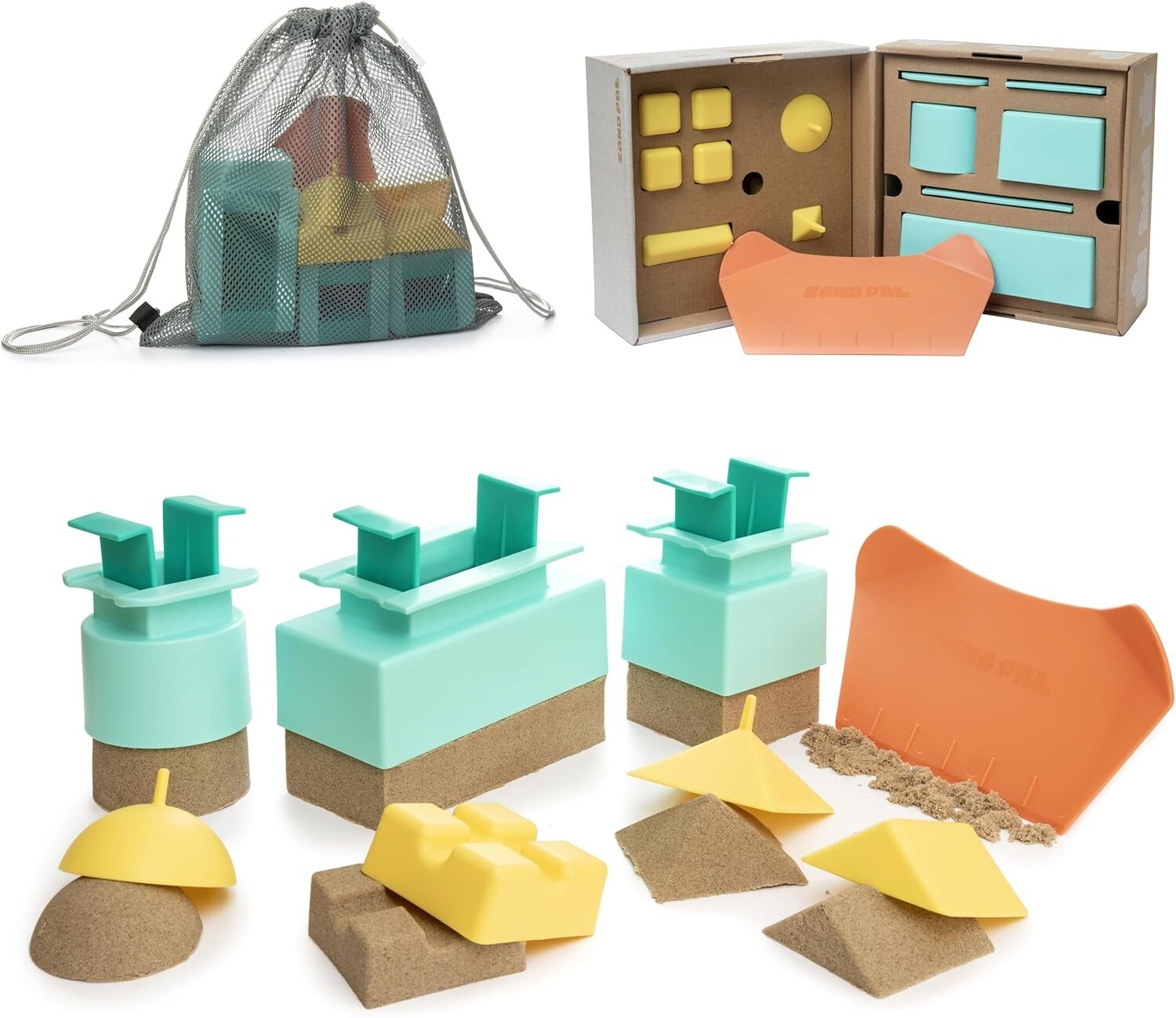 Durable Sand Castle Building Kit - 9 Travel-Friendly Molds & Toys for Kids