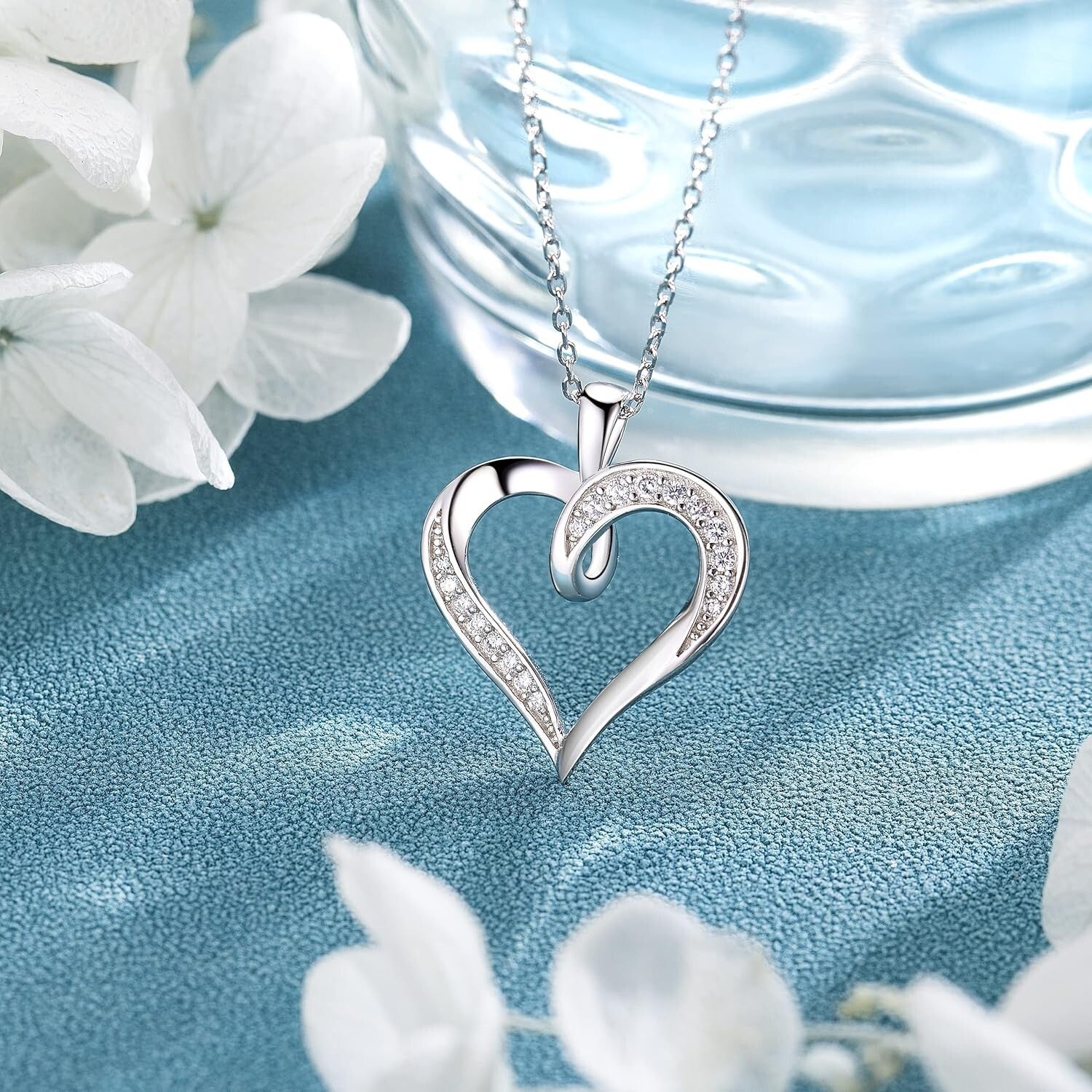 Platinum Plated Intertwined Hearts Necklace - Perfect for Romantic Occasions
