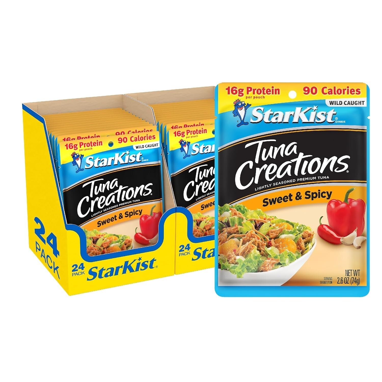 Bulk Sweet & Spicy Tuna Pouches – 2.6 Oz, 24 Packs for Convenient Snacking