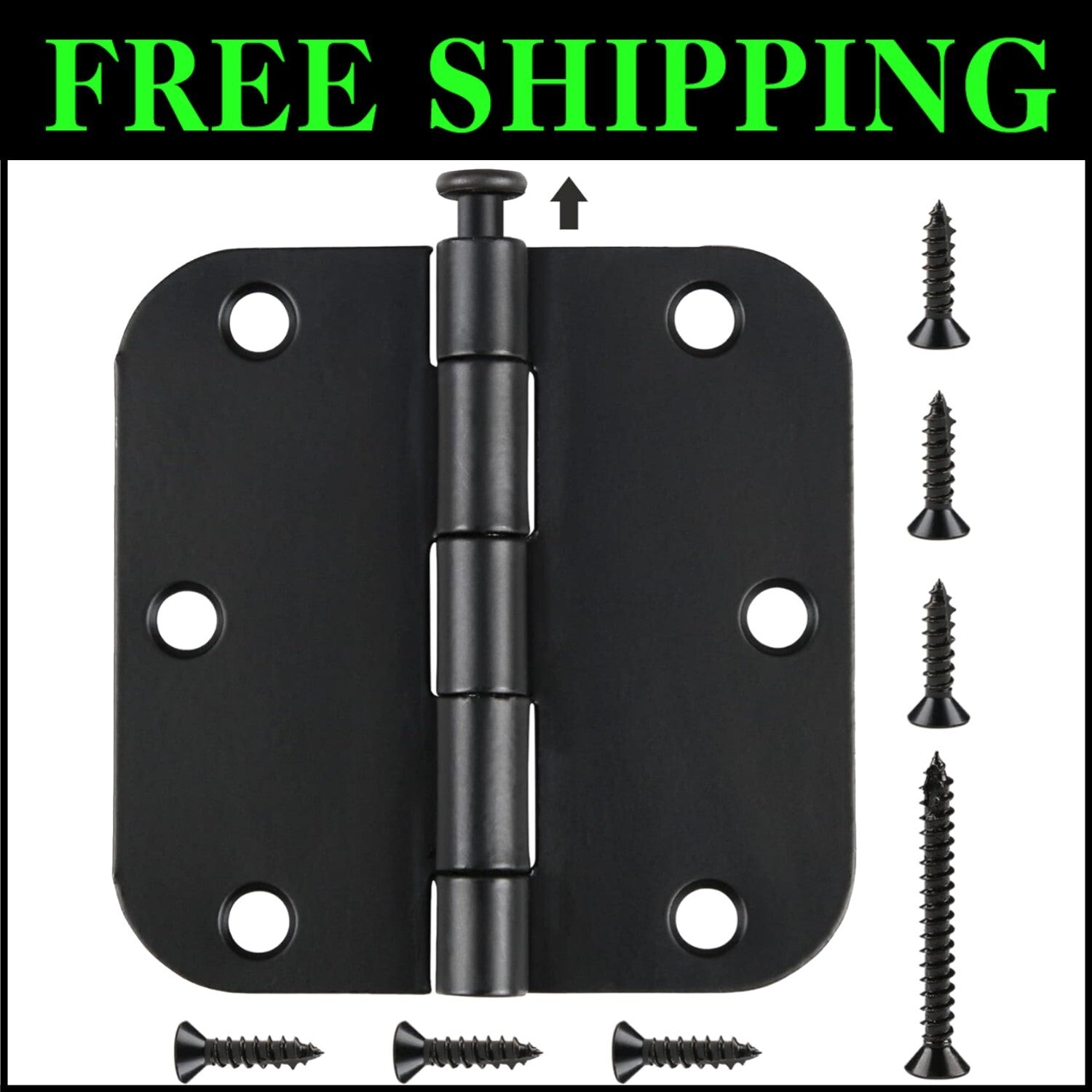 Durable 3.5 Inch Matte Black Door Hinges – 48 Pack for Effortless Home Upgrades