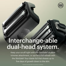 Load image into Gallery viewer, Men’s Electric Face Shaver with Interchangeable Blades &amp; Shaving Gel – SkinSafe