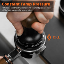 Load image into Gallery viewer, Ultimate 58.5mm Espresso Tamper with Sound Feedback &amp; Walnut Ergonomic Handle