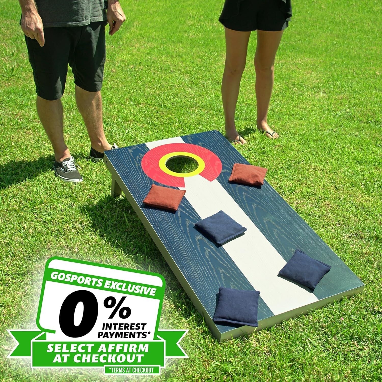 Complete 4x2 ft American & State Flag Cornhole Game Set with Carrying Case