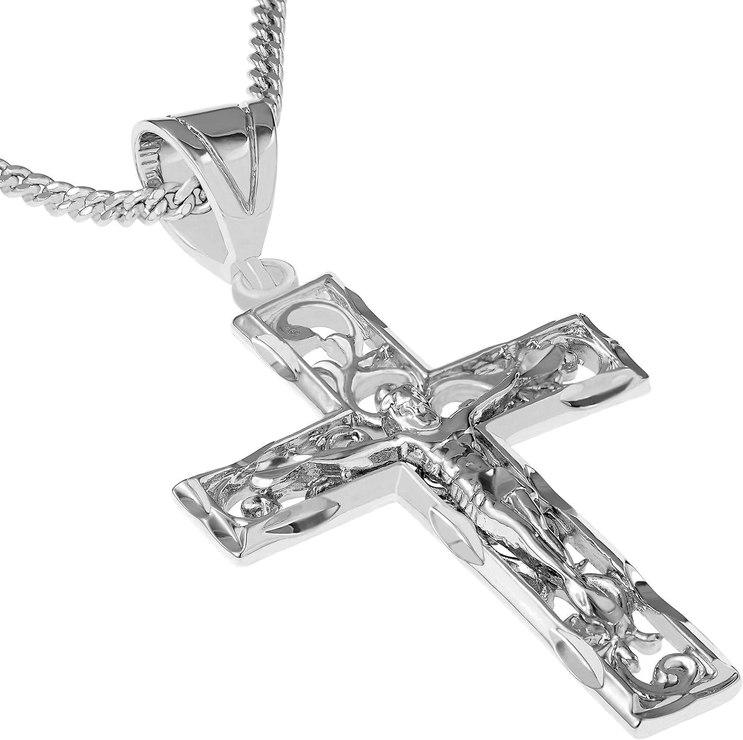 Elegant 24k Gold Crucifix Necklace with Lifetime Replacement Guarantee
