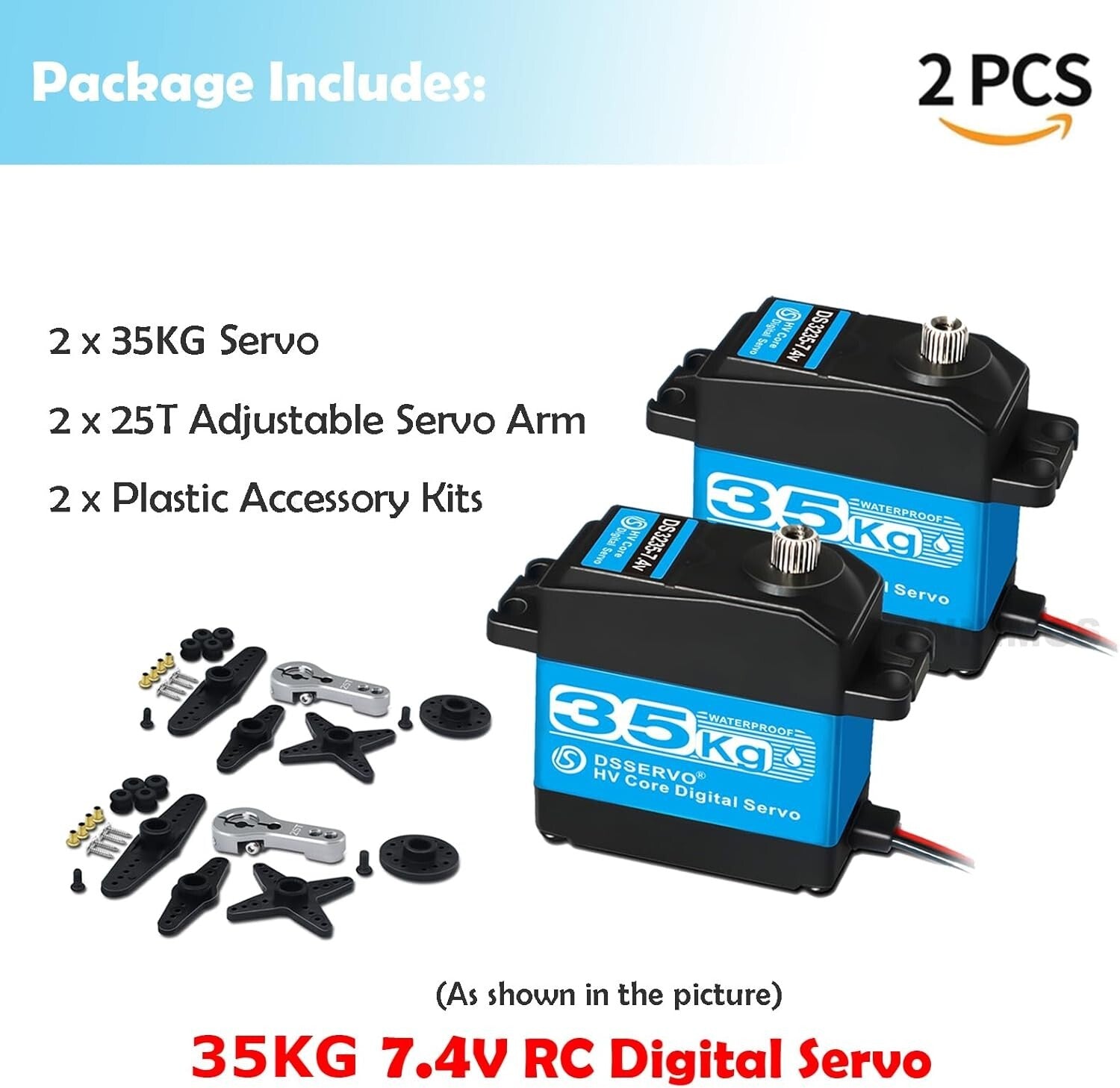 Efficient 35KG RC Servo Pack - High Torque and Speed for Serious Enthusiasts