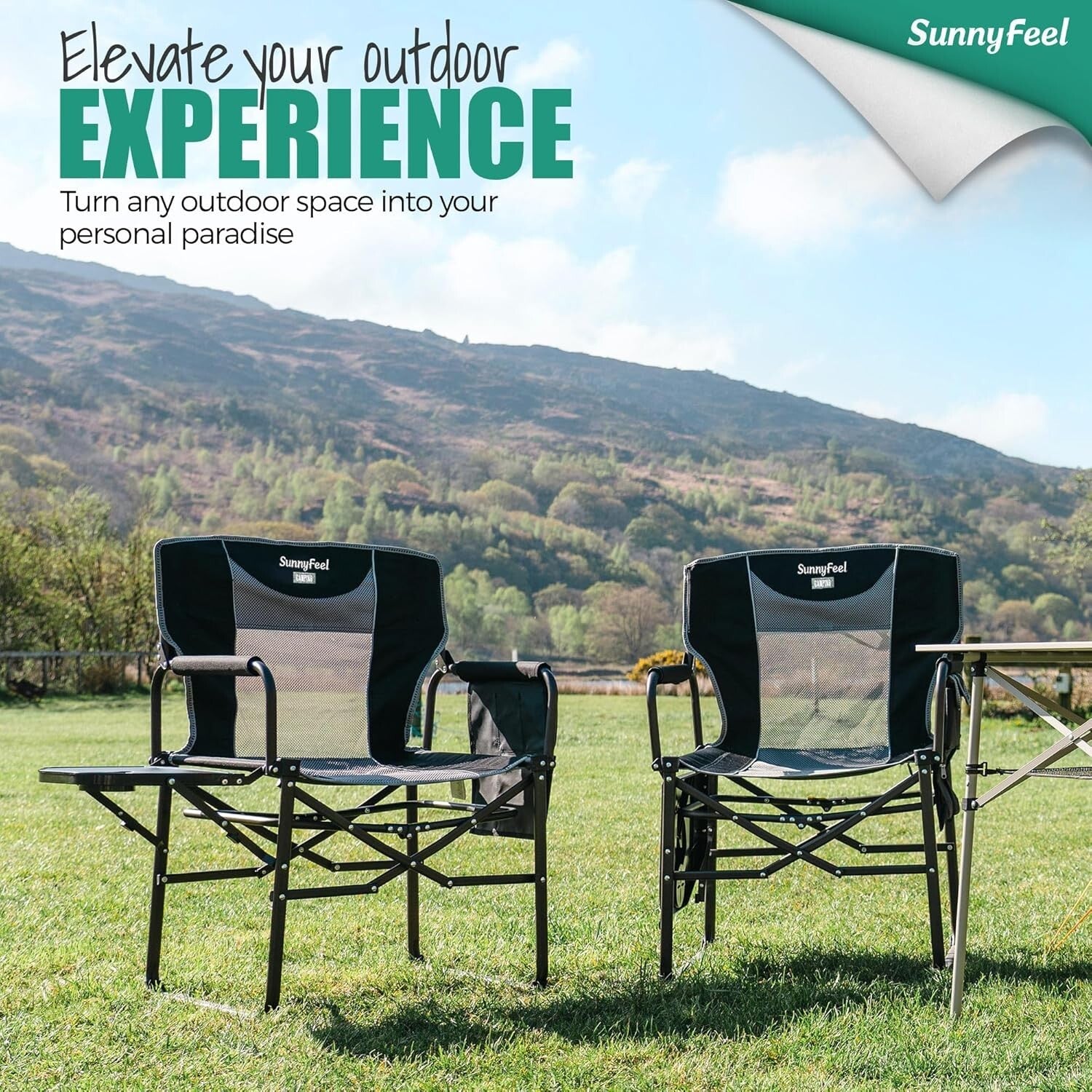 Effortless Setup Heavy Duty Camping Directors Chair - Perfect for Beach & Picnic