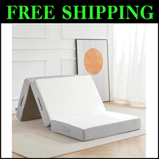 Comfortable 6-Inch Bamboo Memory Foam Mattress - Foldable & Easy to Carry