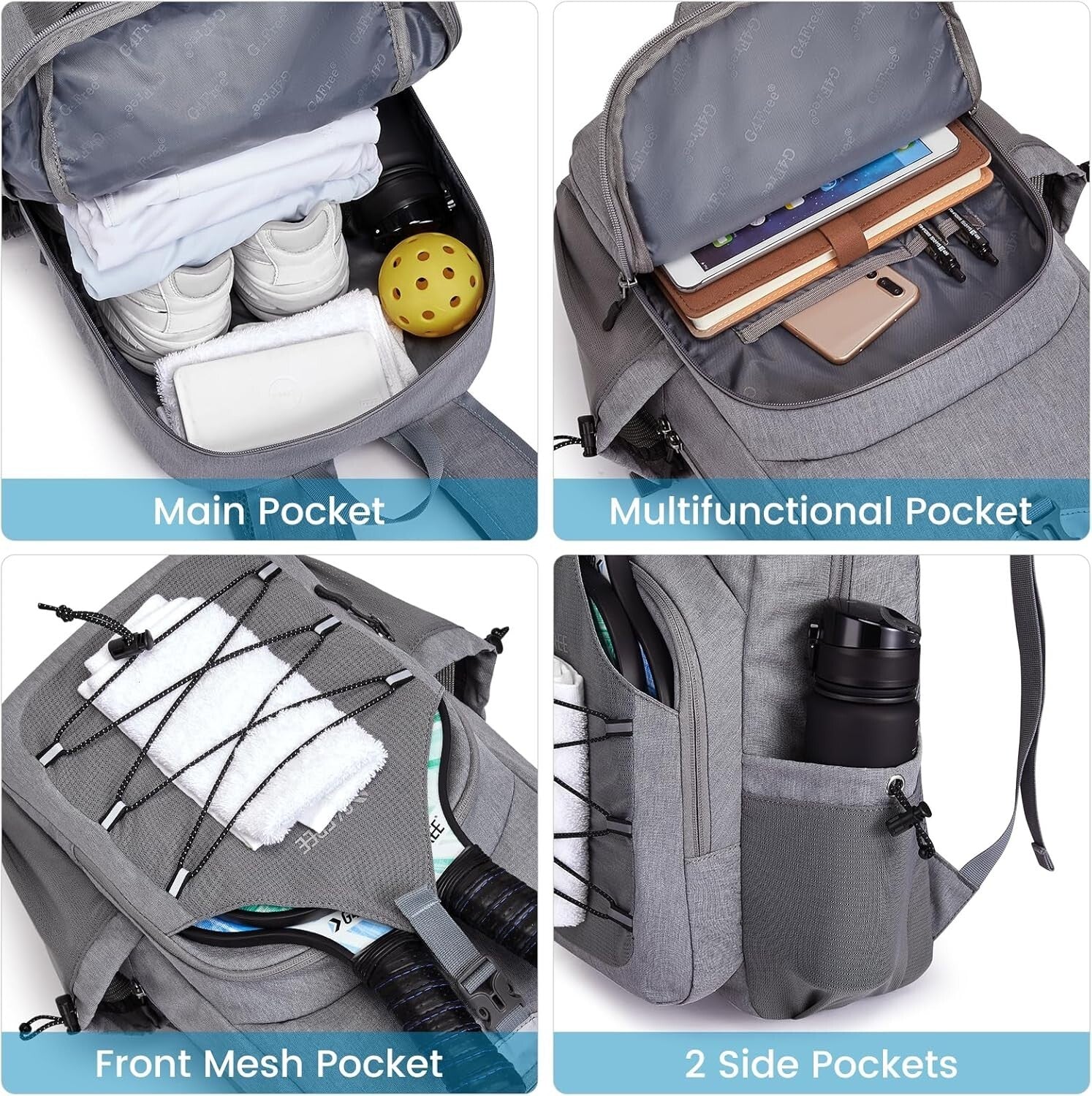 Unisex Pickleball and Padel Bag with Adjustable Straps - Multi-Purpose Design