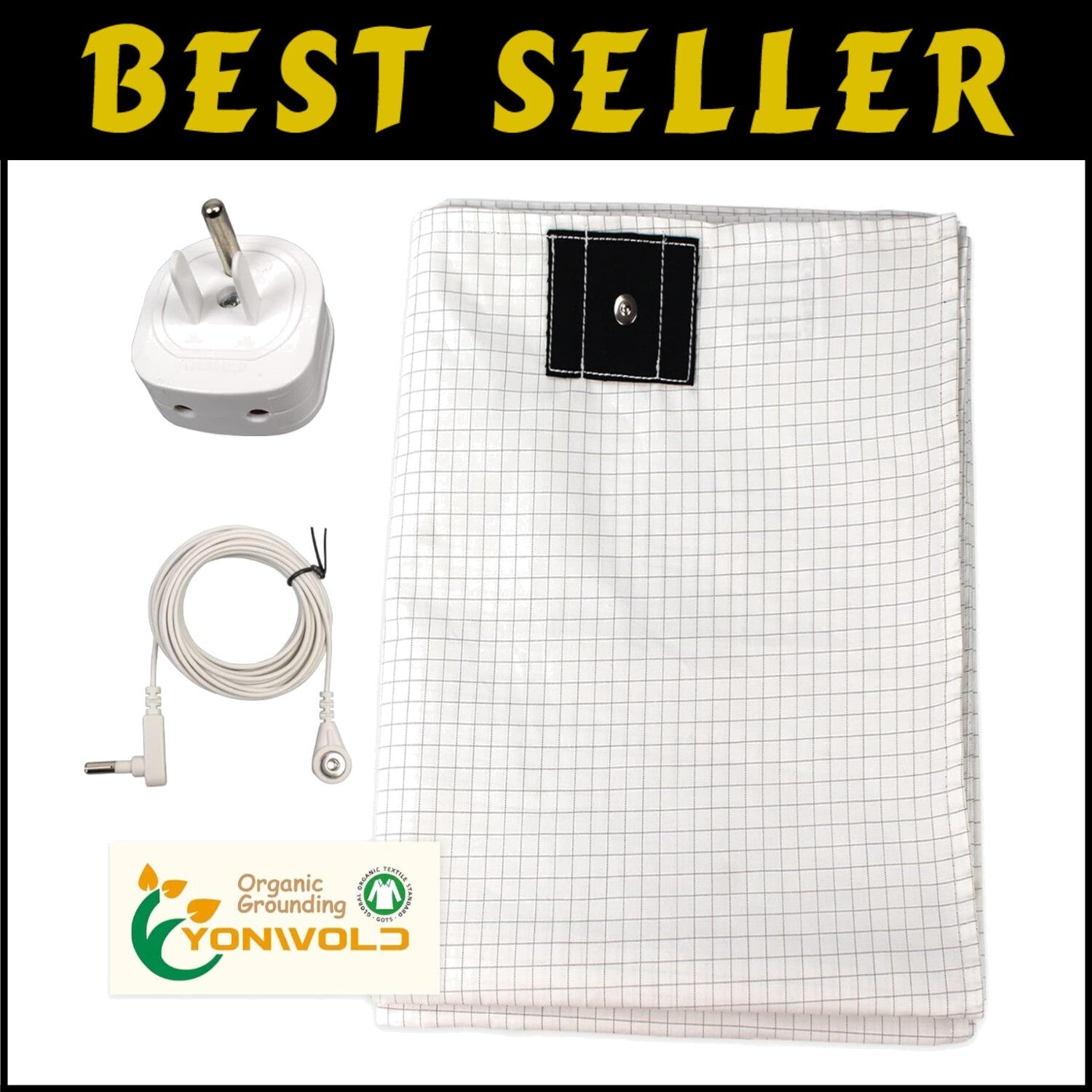 10% Silver King Size Sleep Therapy Sheet with Safe Grounding Adapter, 76x80 IN