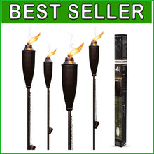 Load image into Gallery viewer, Pack of 4 Decorative Citronella Torches for Enchanting Outdoor Ambience