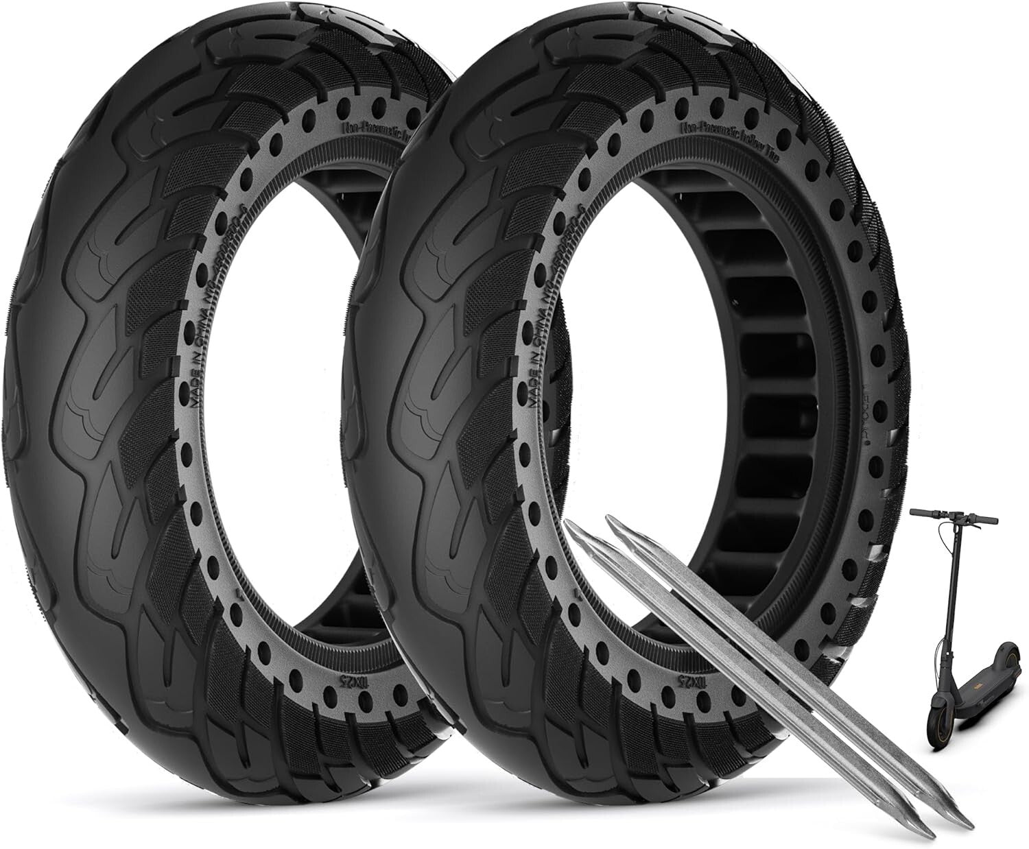 High-Performance 10x2.5 inch Honeycomb Solid Tires for Ninebot MAX & Hiboy S2