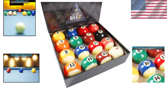Premium Billiard Balls - 2.25" Tournament Set of 16 - Ideal Gift for Players