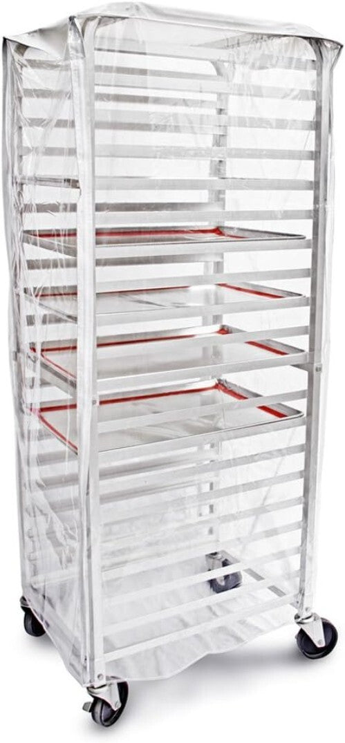 Clear PVC Commercial-Grade Sheet Pan Rack Cover - 20-Tier, 28x23x61 Inches