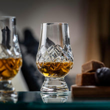 Load image into Gallery viewer, Elegant Mouth Blown Whiskey Glass Set of 2 - Traditional Cut Design, Gift Boxed