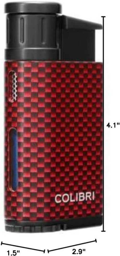 EVO Jet Flame Butane Lighter - Red Carbon Fiber - Windproof & Refillable Design