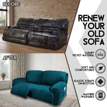 Load image into Gallery viewer, Non-Slip Soft Velvet Sofa Cover, 6-Piece Set for Extra Wide Reclining Loveseats