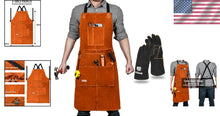 Load image into Gallery viewer, Protection &amp; Comfort: Leather Welding Apron with 6 Pockets - Ideal Gift for Pros