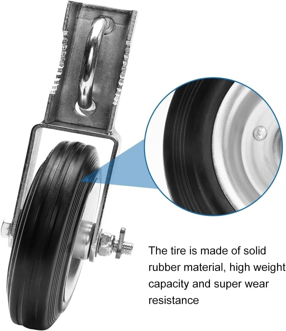 Easy Install 2 Pack Gate Support Wheels - Galvanized Steel, Heavy-Duty Design