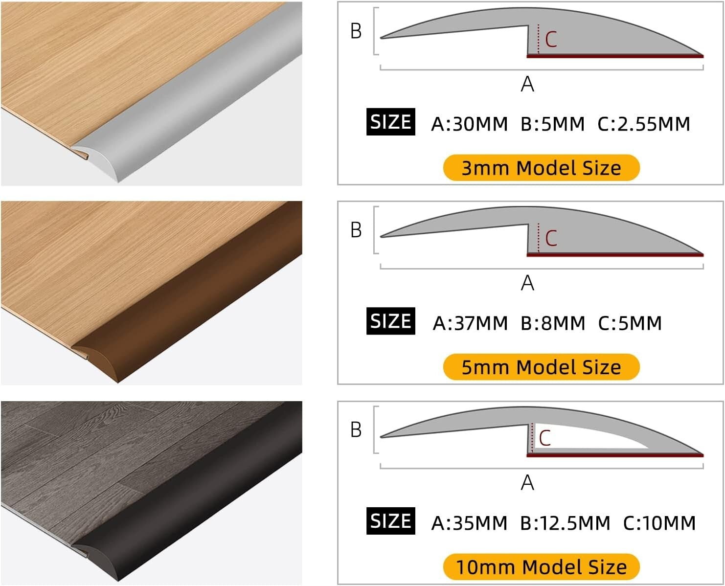 Easy Install 20FT Self-Adhesive Floor Transition Strip for Engaging Interiors