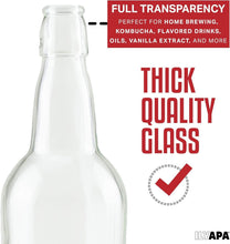 Load image into Gallery viewer, Heavy-Duty 16 oz Clear Swing Top Glass Bottles - Ideal for DIY Brewing Projects