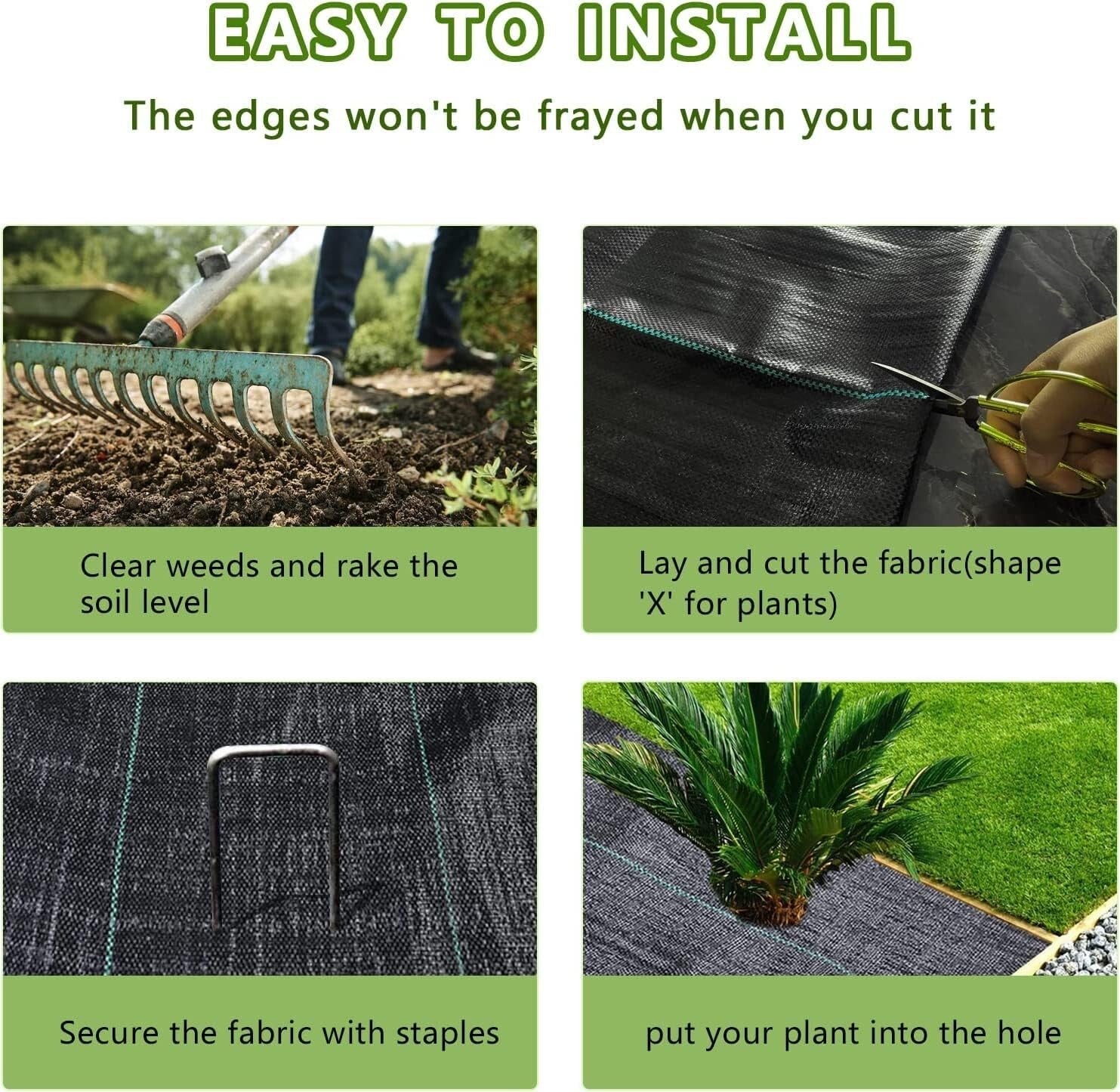 6.5ft Wide Geotextile Weed Control Fabric - Durable, Easy Install Landscape Mat