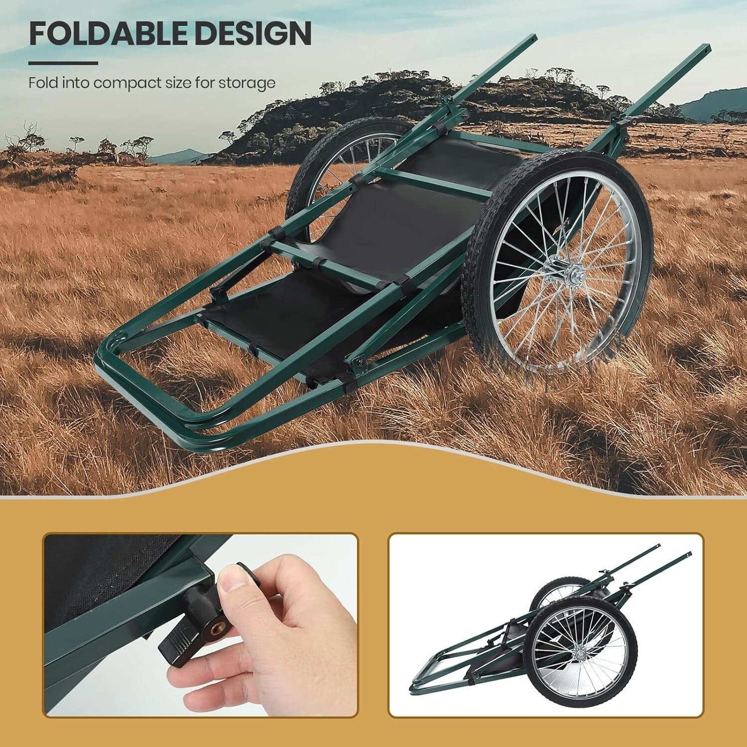 Versatile 550lb Capacity Hunting Cart with Heavy Duty Platform & Easy Assembly