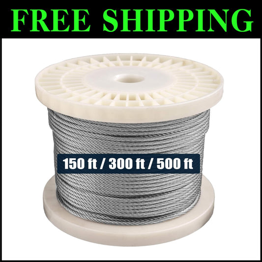 500ft 1/8" 316 Stainless Steel Wire Rope - Perfect for Deck Railing Systems