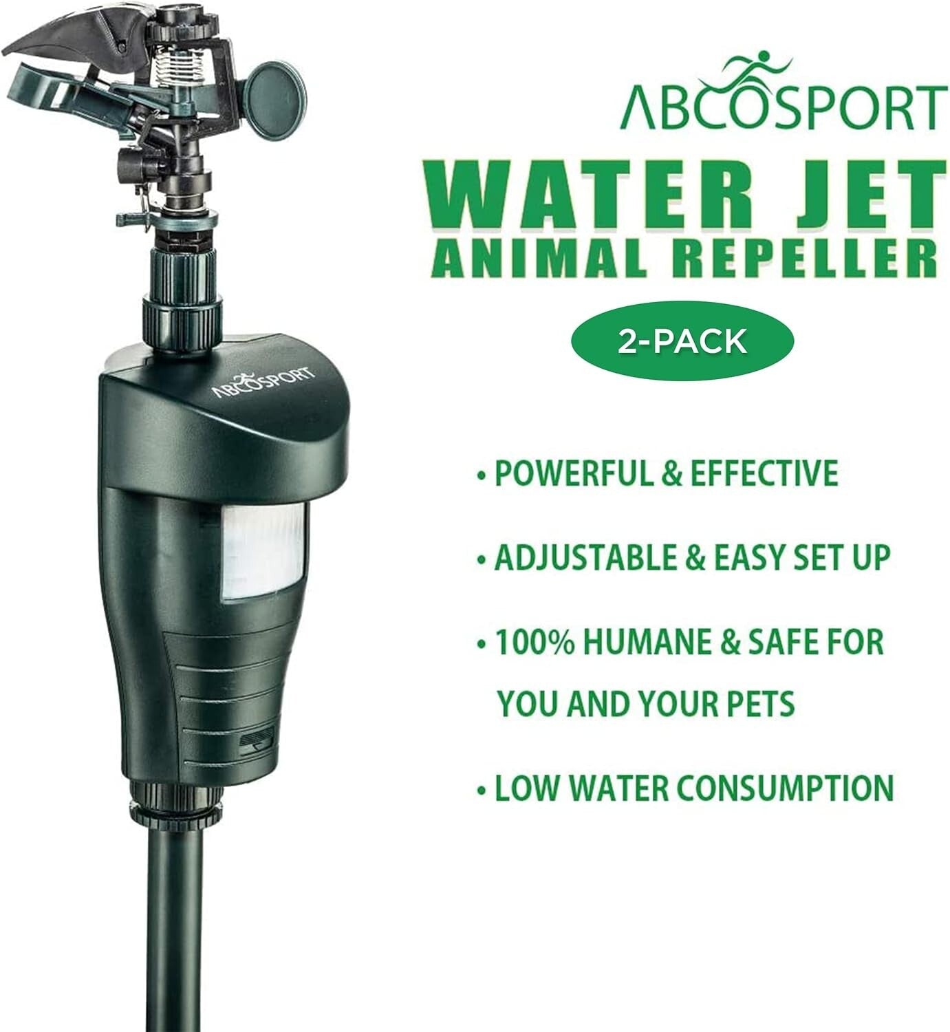 Humane Motion Activated Pet Deterrent Sprinkler Set - Protect Your Yard Safely