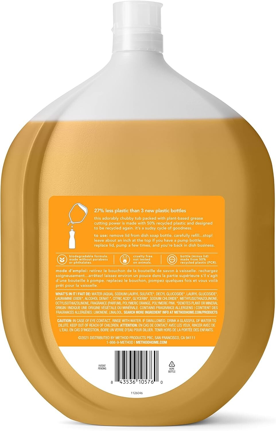 54 oz Biodegradable Gel Dish Soap Refill - Eco-Conscious Cleaning Solution