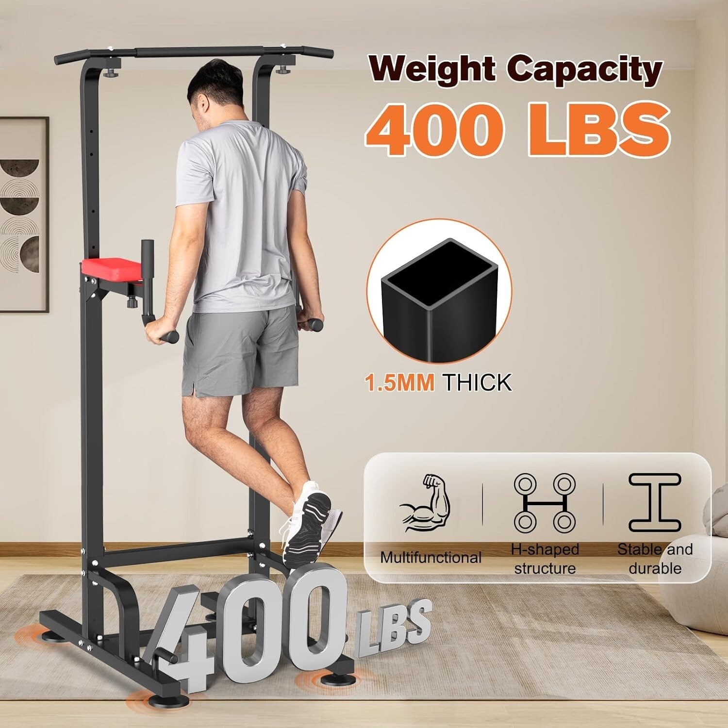 Multi-Functional Power Tower with Weight Support for Family-Friendly Training
