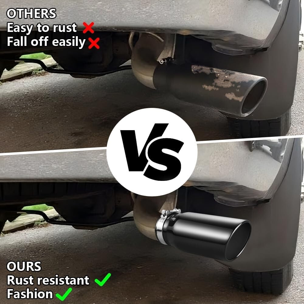 Universal Chrome Exhaust Tailpipe - 2.5" Inlet, 4" Outlet for Performance