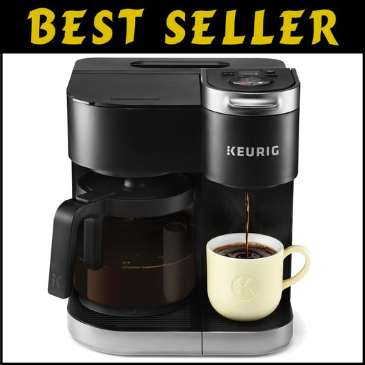 K-Duo Single Serve & Carafe Coffee Maker - Programmable, 60oz Reservoir, Black