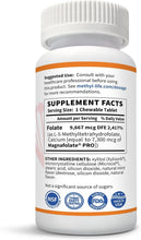Load image into Gallery viewer, 5mg L-Methylfolate Chewables - 3 Month Supply Non-GMO &amp; Gluten-Free Tablets