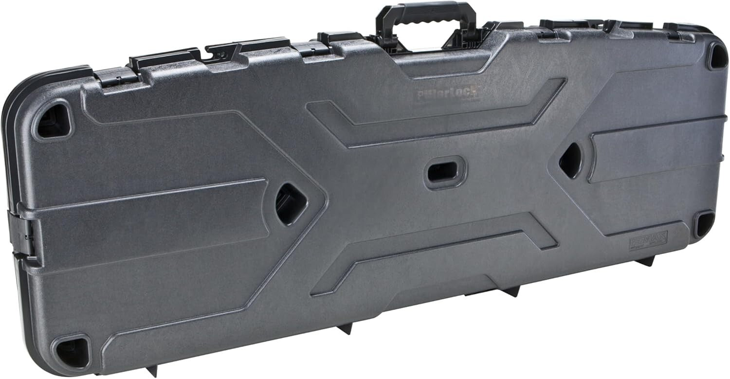 Durable Black Hard Shell Rifle Case for 2 Scoped Rifles with Security Straps