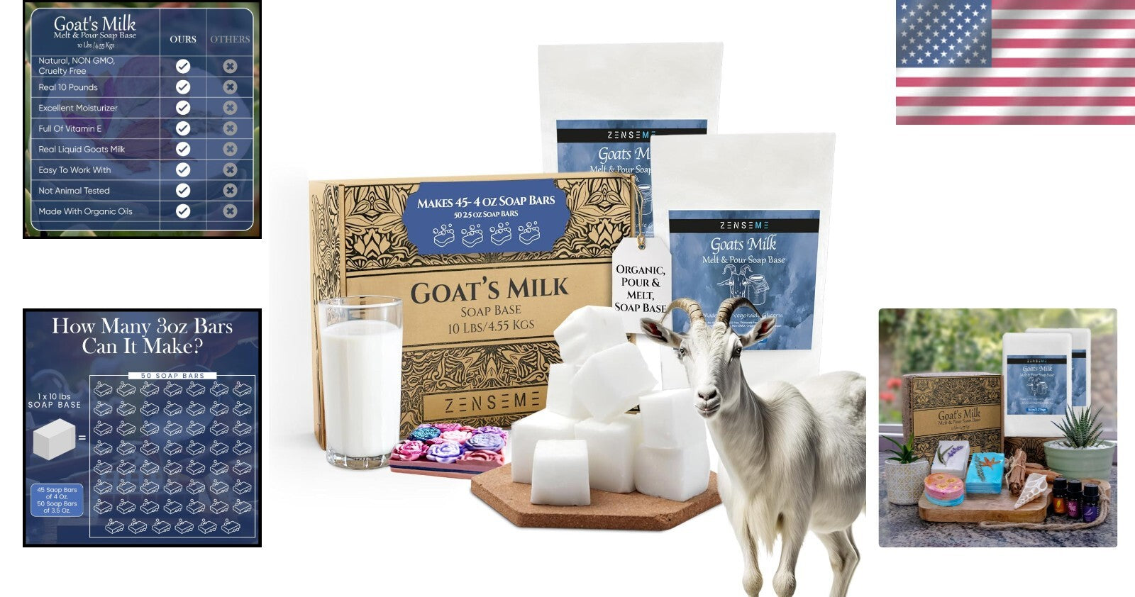 10LBS Goat's Milk Soap Base - Organic, SLS/SLES & PEG Free for Easy Soap Making