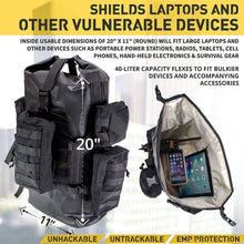 Load image into Gallery viewer, 40L Military-Grade Waterproof Faraday Backpack with MOLLE System for Electronics