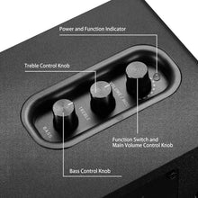 Load image into Gallery viewer, HiFi Bluetooth 5.0 Bookshelf Speakers - 60W Carbon Fiber Unit for Ultimate Sound