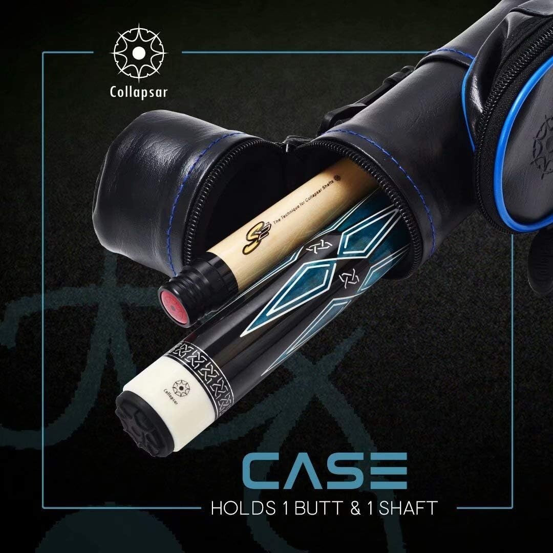 Sleek Blue Stained CXL Pool Cue with 1X1 Case: Your Ultimate Billiard Companion