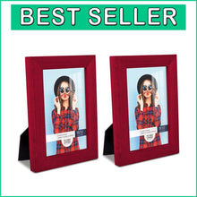 Load image into Gallery viewer, Contemporary 4x6 Frame Set - Solid Wood Red Photo Holder for Every Occasion