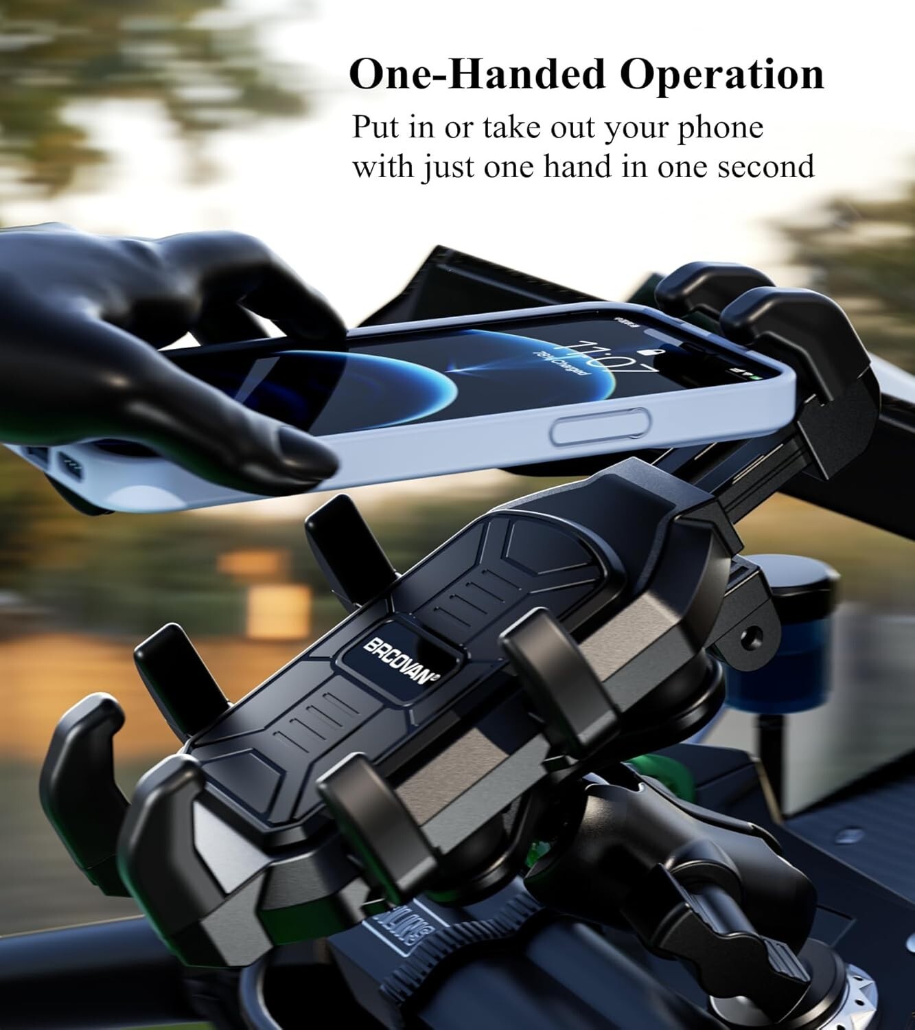 Sturdy Motorcycle Cellphone Holder with Anti-Shake Design & Vibration Dampener